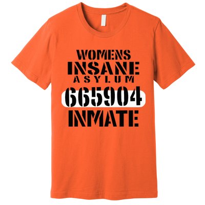 Insane Asylum Inmate With Numbers Halloween Premium T-Shirt