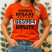Insane Asylum Inmate With Numbers Halloween Womens T-Shirt