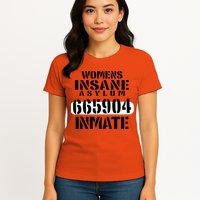 Insane Asylum Inmate With Numbers Halloween Womens T-Shirt