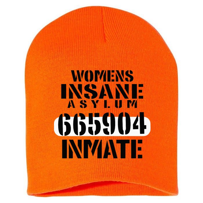 Insane Asylum Inmate With Numbers Halloween Short Acrylic Beanie