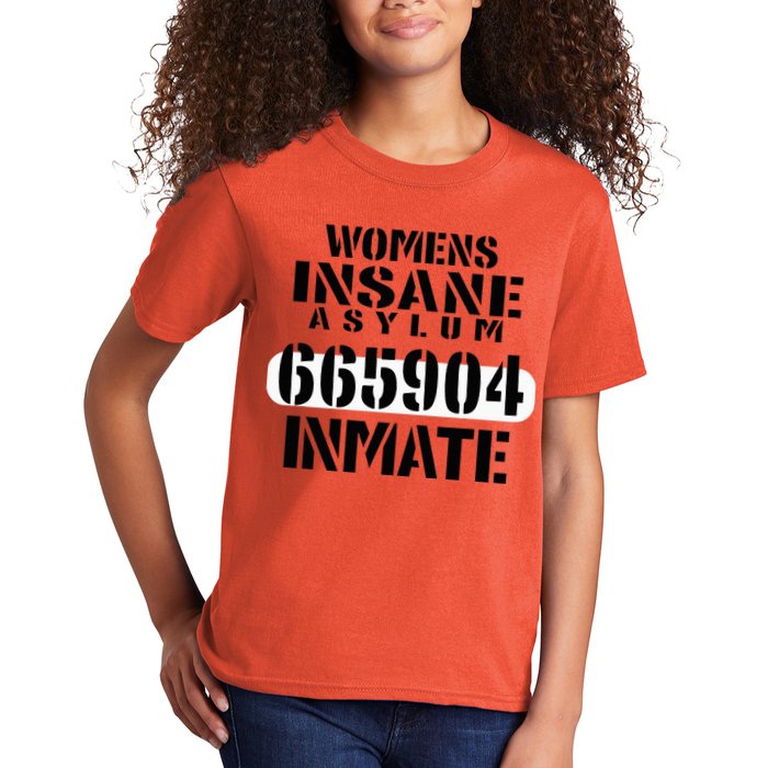 Insane Asylum Inmate With Numbers Halloween Kids T-Shirt