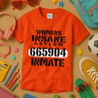 Insane Asylum Inmate With Numbers Halloween Kids T-Shirt