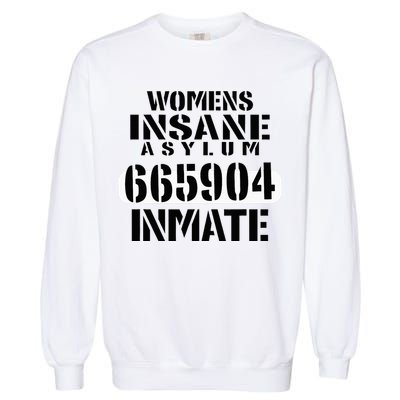 Insane Asylum Inmate With Numbers Halloween Garment-Dyed Sweatshirt