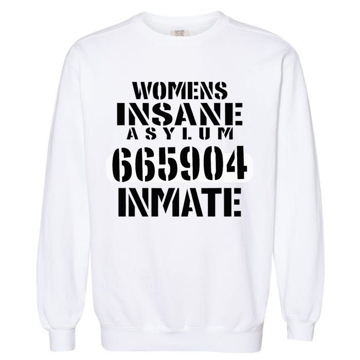 Insane Asylum Inmate With Numbers Halloween Garment-Dyed Sweatshirt