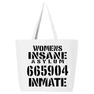 Insane Asylum Inmate With Numbers Halloween 25L Jumbo Tote