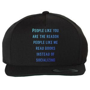 Introvert Antisocial Id Rather Be Reading Gift Wool Snapback Cap