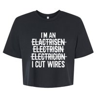 Im An ... I Cut Wires Lineman Funny Electrician Bella+Canvas Jersey Crop Tee