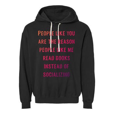 Introvert Antisocial Id Rather Be Reading Gift Garment-Dyed Fleece Hoodie