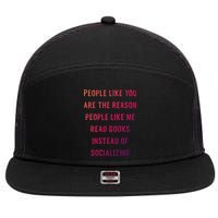 Introvert Antisocial Id Rather Be Reading Gift 7 Panel Mesh Trucker Snapback Hat