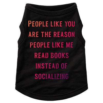 Introvert Antisocial Id Rather Be Reading Gift Doggie Tank