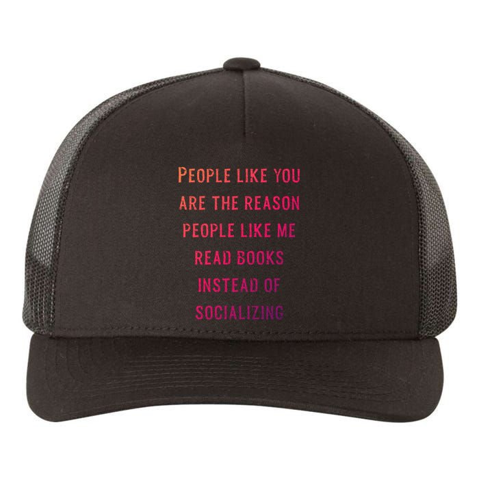 Introvert Antisocial Id Rather Be Reading Gift Yupoong Adult 5-Panel Trucker Hat