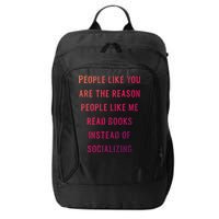 Introvert Antisocial Id Rather Be Reading Gift City Backpack