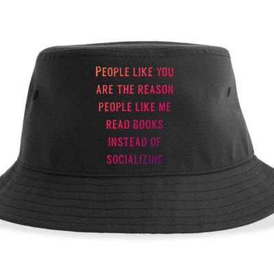 Introvert Antisocial Id Rather Be Reading Gift Sustainable Bucket Hat