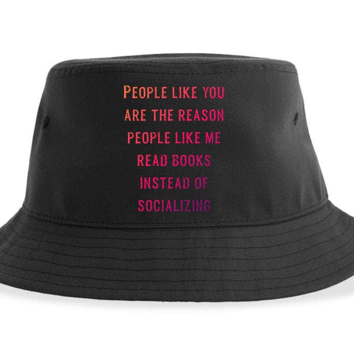 Introvert Antisocial Id Rather Be Reading Gift Sustainable Bucket Hat