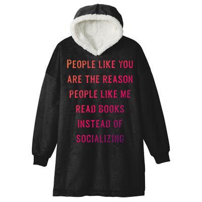 Introvert Antisocial Id Rather Be Reading Gift Hooded Wearable Blanket