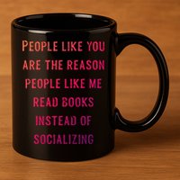 Introvert Antisocial Id Rather Be Reading Gift 11oz C Handle Ceramic Mug