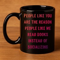 Introvert Antisocial Id Rather Be Reading Gift 11oz C Handle Ceramic Mug