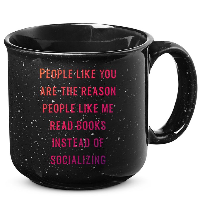 Introvert Antisocial Id Rather Be Reading Gift 15oz Campfire Ceramic Mug