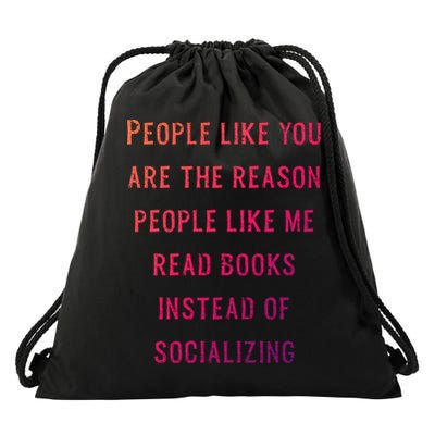 Introvert Antisocial Id Rather Be Reading Gift Drawstring Bag