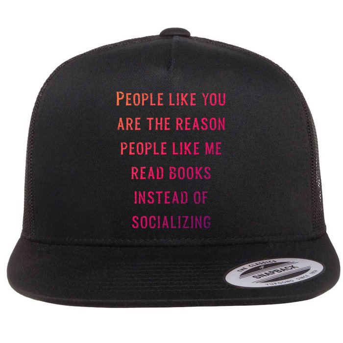Introvert Antisocial Id Rather Be Reading Gift Flatbill Hat