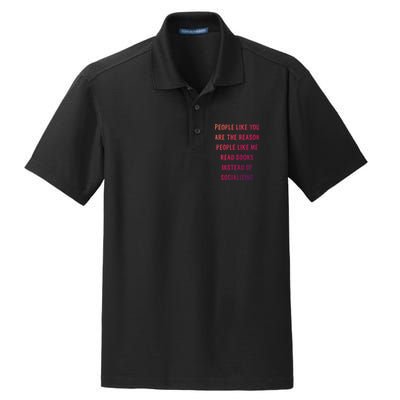 Introvert Antisocial Id Rather Be Reading Gift Dry Zone Grid Polo