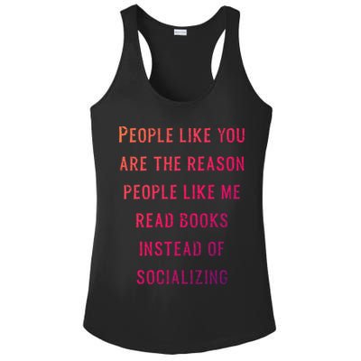 Introvert Antisocial Id Rather Be Reading Gift Ladies PosiCharge Competitor Racerback Tank