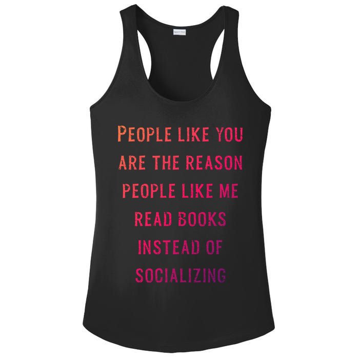 Introvert Antisocial Id Rather Be Reading Gift Ladies PosiCharge Competitor Racerback Tank