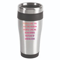 Introvert Antisocial Id Rather Be Reading Gift 16oz Travel Tumbler