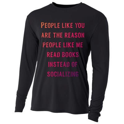 Introvert Antisocial Id Rather Be Reading Gift Cooling Performance Long Sleeve Crew