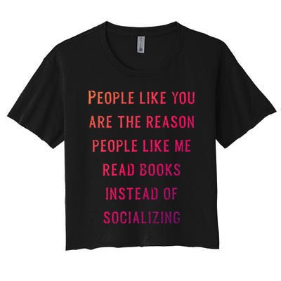 Introvert Antisocial Id Rather Be Reading Gift Crop Top