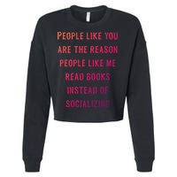 Introvert Antisocial Id Rather Be Reading Gift Cropped Pullover Crew