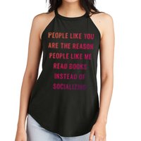 Introvert Antisocial Id Rather Be Reading Gift Women's Perfect Tri Rocker Tank
