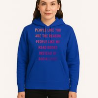 Introvert Antisocial Id Rather Be Reading Gift Hoodie