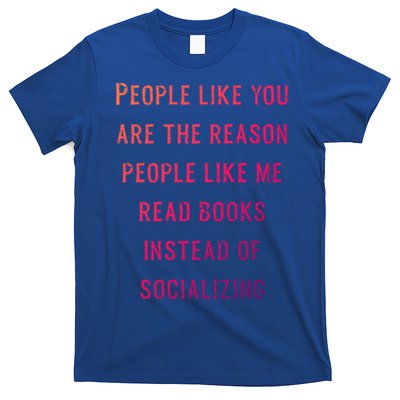 Introvert Antisocial Id Rather Be Reading Gift T-Shirt