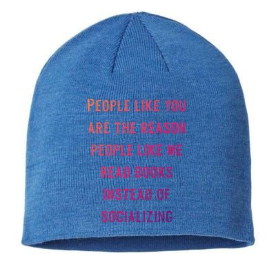 Introvert Antisocial Id Rather Be Reading Gift Sustainable Beanie