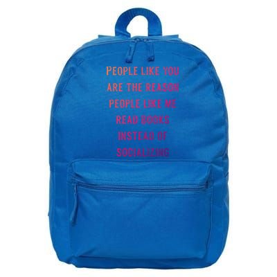 Introvert Antisocial Id Rather Be Reading Gift 16 in Basic Backpack