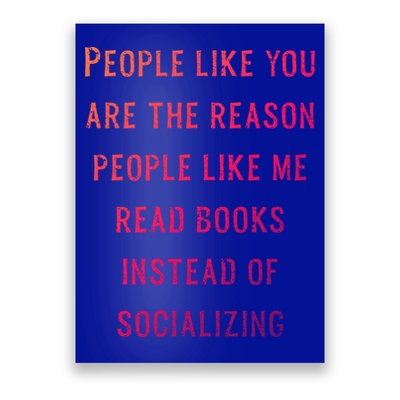 Introvert Antisocial Id Rather Be Reading Gift Poster