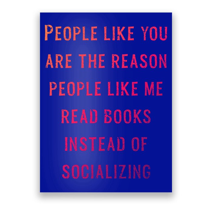 Introvert Antisocial Id Rather Be Reading Gift Poster