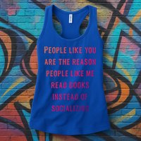 Introvert Antisocial Id Rather Be Reading Gift Womens Tank Top