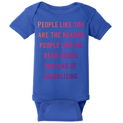 Introvert Antisocial Id Rather Be Reading Gift Baby Bodysuit