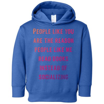 Introvert Antisocial Id Rather Be Reading Gift Toddler Hoodie