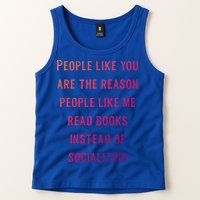 Introvert Antisocial Id Rather Be Reading Gift Tank Top