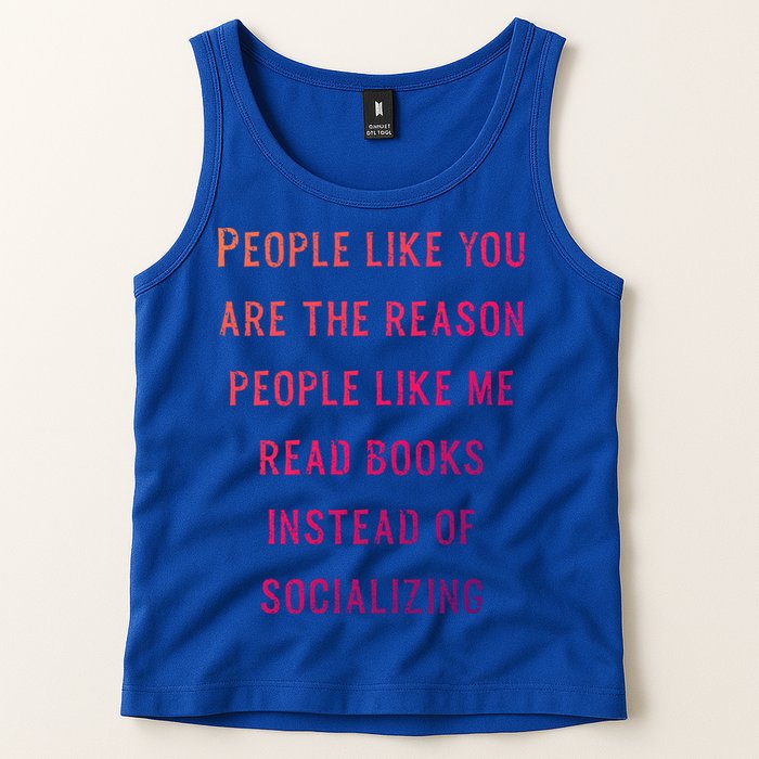 Introvert Antisocial Id Rather Be Reading Gift Tank Top