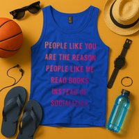 Introvert Antisocial Id Rather Be Reading Gift Tank Top