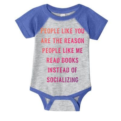 Introvert Antisocial Id Rather Be Reading Gift Infant Baby Jersey Bodysuit