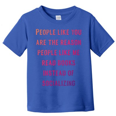 Introvert Antisocial Id Rather Be Reading Gift Toddler T-Shirt