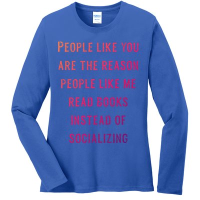 Introvert Antisocial Id Rather Be Reading Gift Ladies Long Sleeve Shirt
