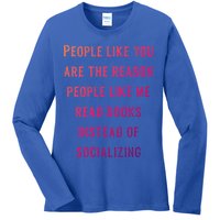 Introvert Antisocial Id Rather Be Reading Gift Ladies Long Sleeve Shirt