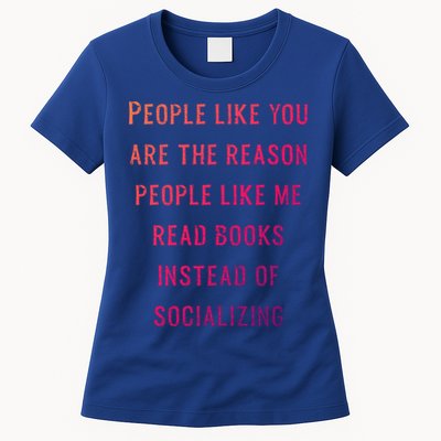 Introvert Antisocial Id Rather Be Reading Gift Womens T-Shirt