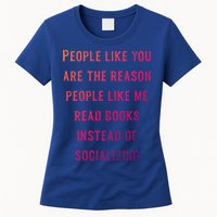 Introvert Antisocial Id Rather Be Reading Gift Womens T-Shirt